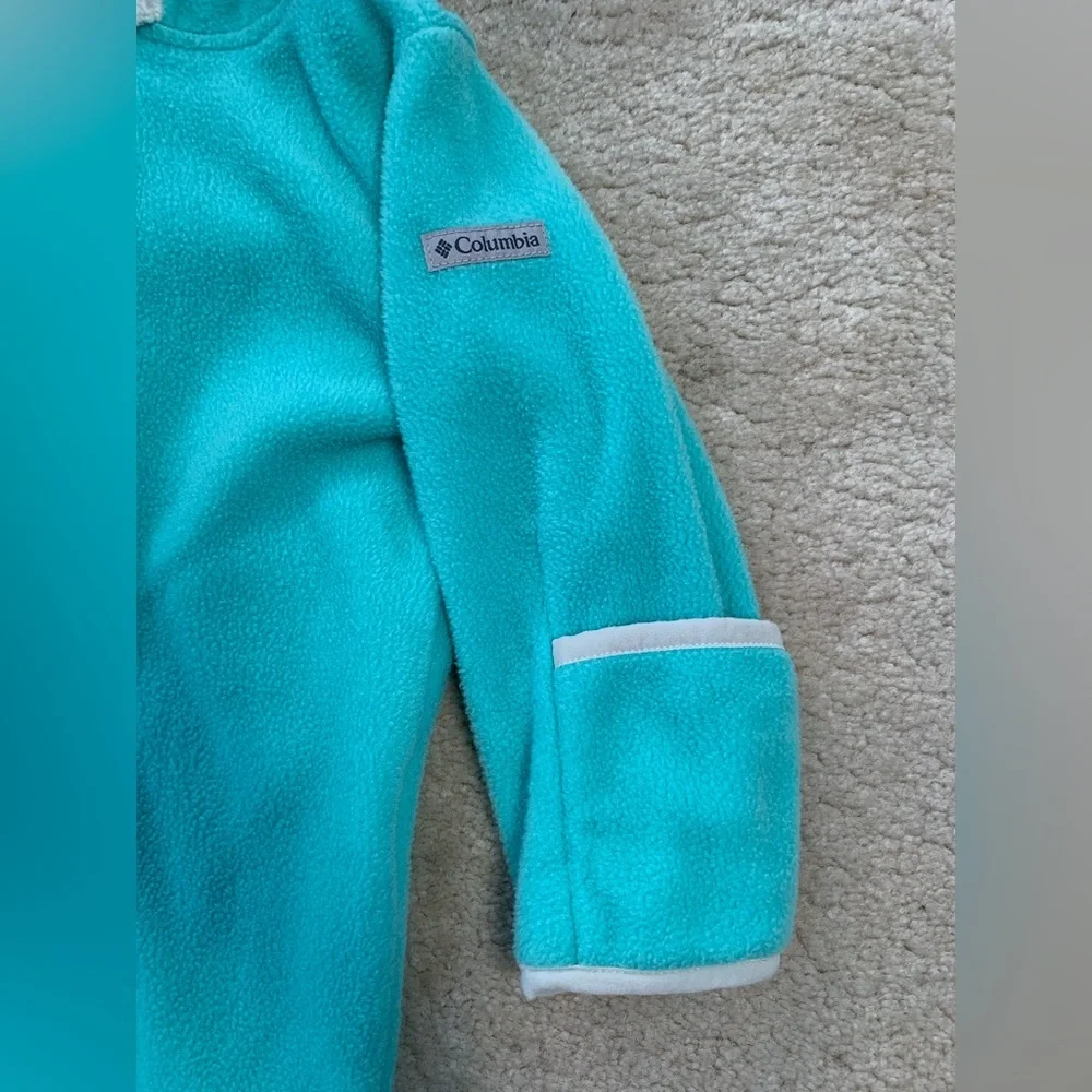 Columbia Size 12-18 Months Teal Fleece Tiny Bear II Bunting